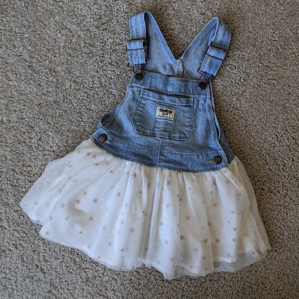 Osh Kosh Tulle Star Sparkle Overalls Dress